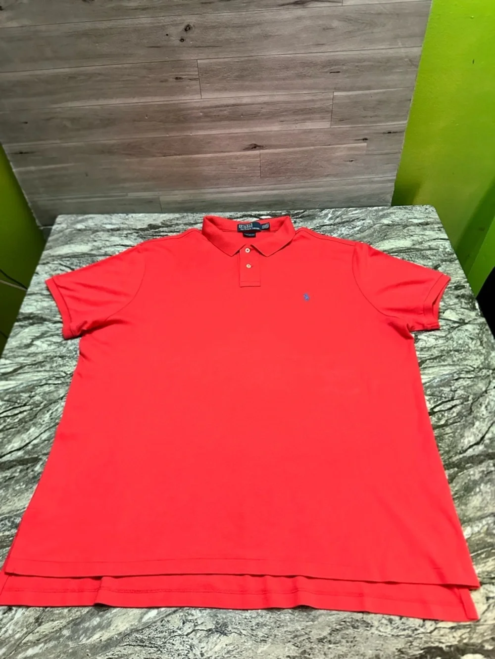 Ralph Lauren Red Polo Shirt with Blue  Logo XXL